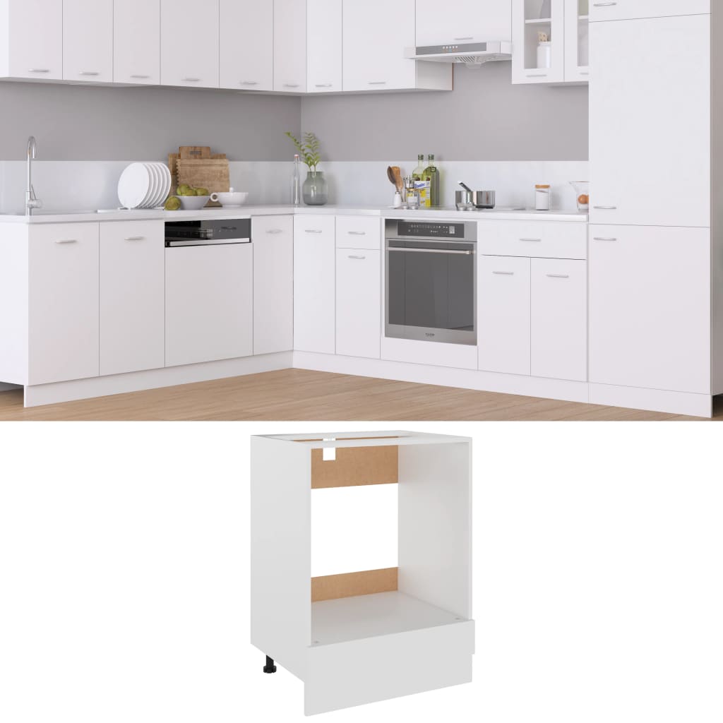 Ovnskap "Riga" hvit 60x46x81,5 cm konstruert tre