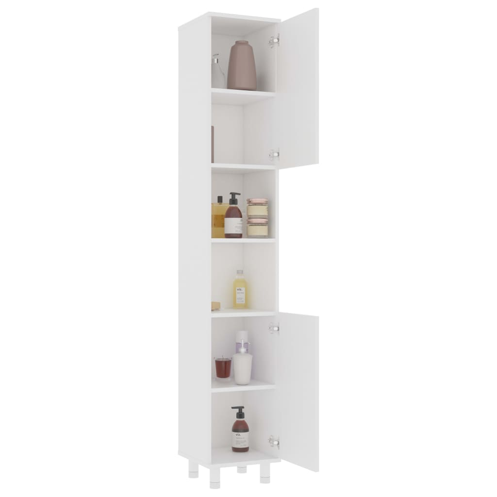 Baderomsskap hvit 30x30x179 cm konstruert tre