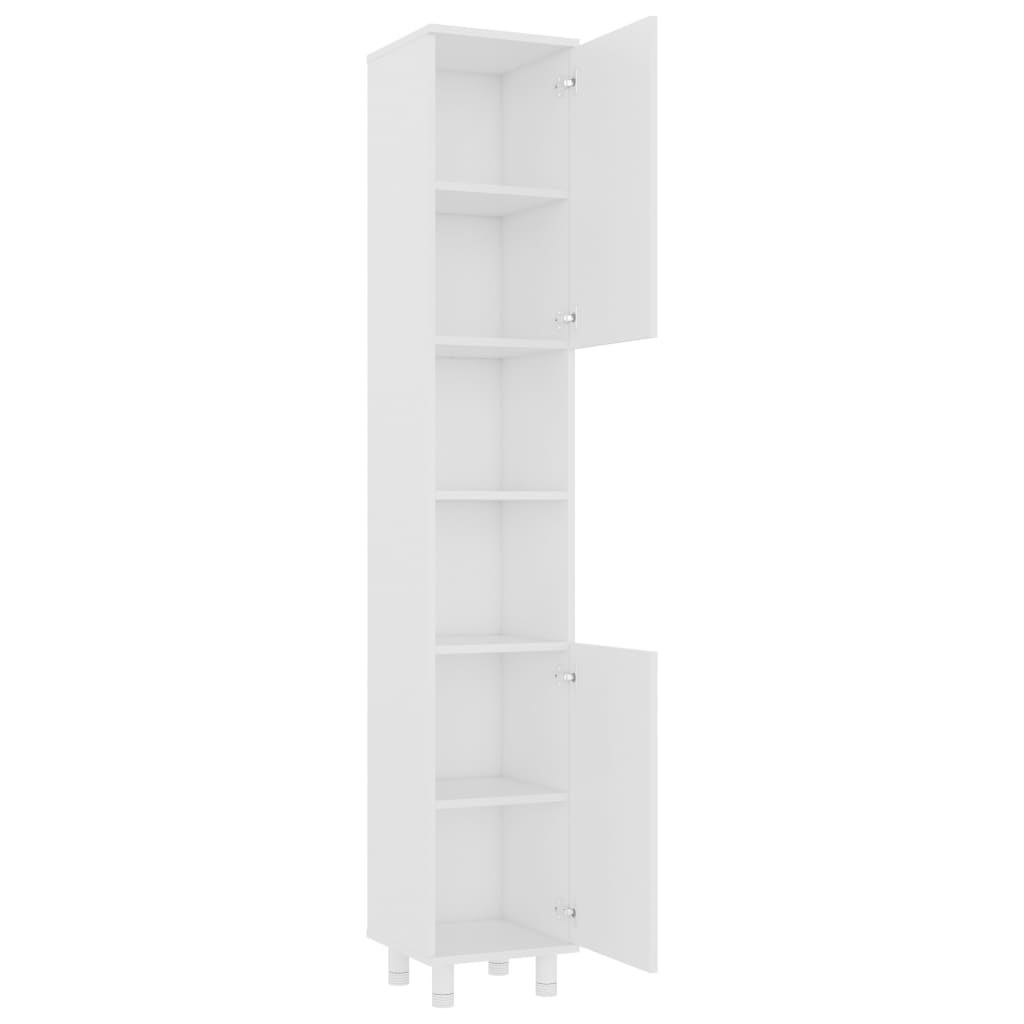 Baderomsskap hvit 30x30x179 cm konstruert tre