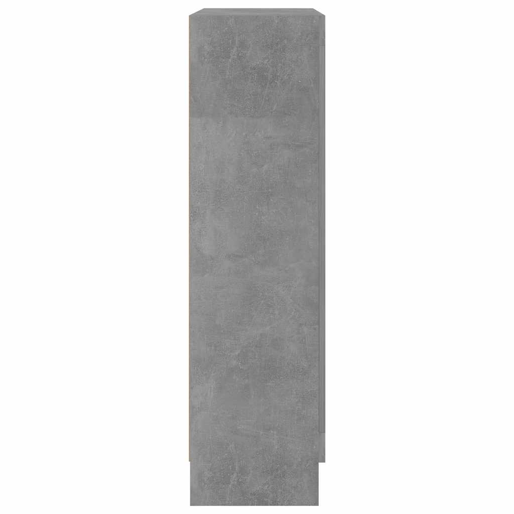 Vitrine betonggrå 82,5x30,5x115 cm konstruert tre