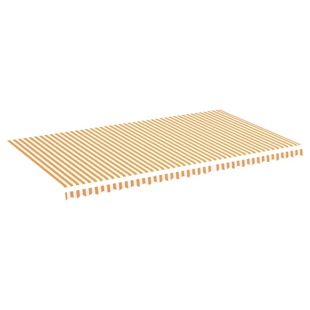 Erstatningsduk for markise gul og hvit 6x3,5 m