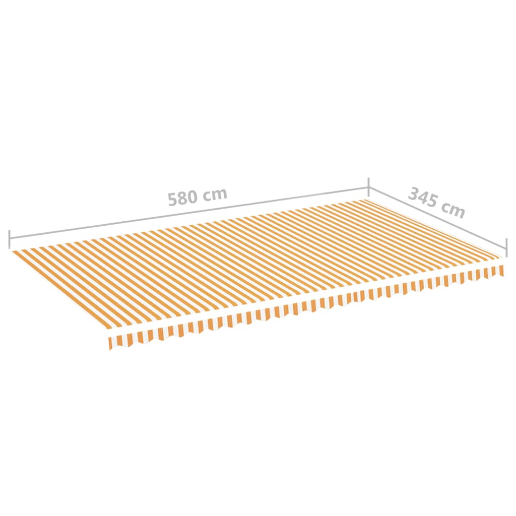 Erstatningsduk for markise gul og hvit 6x3,5 m