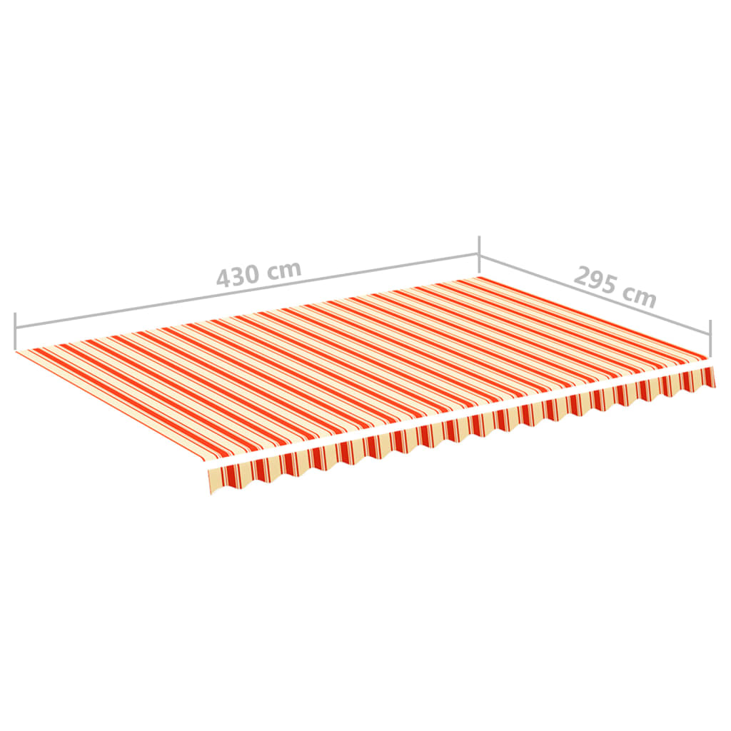 Erstatningsduk for markise gul og oransje 4,5x3 m
