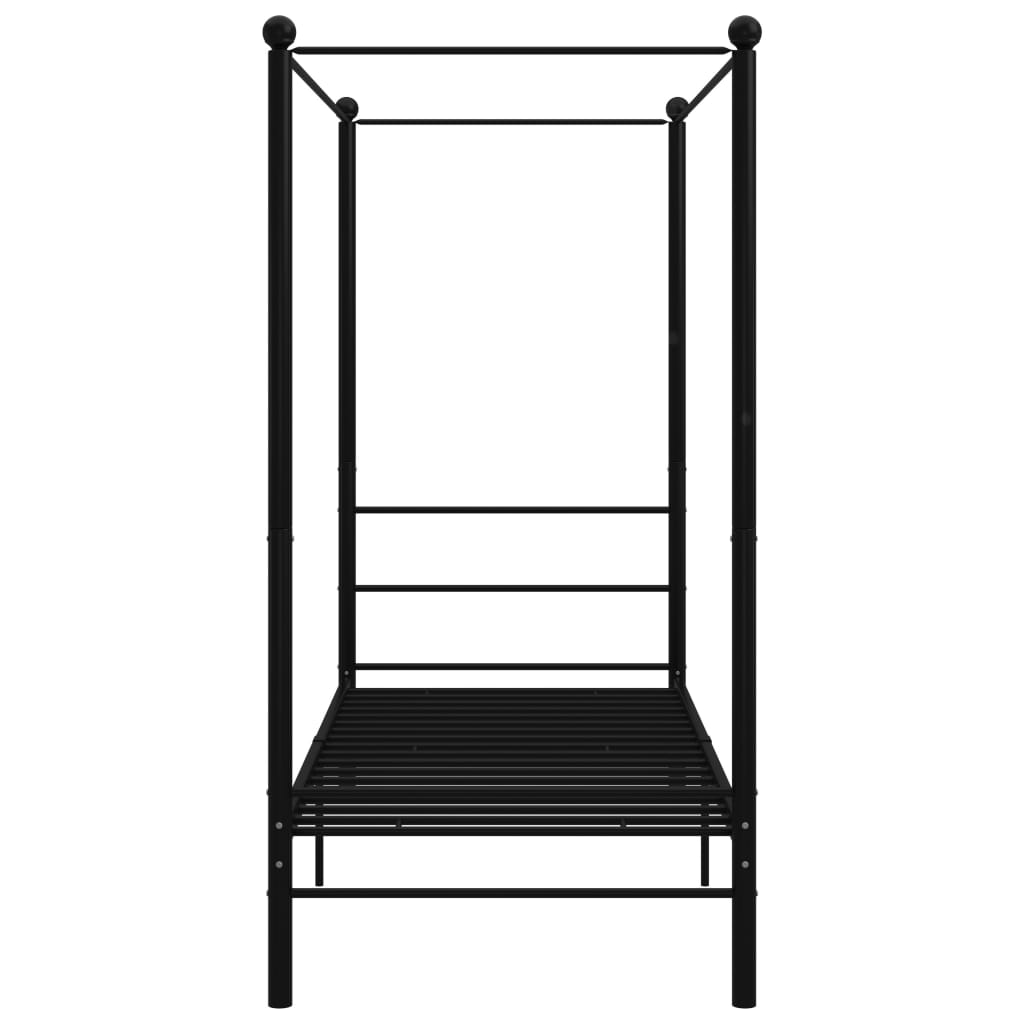 Himmelsengeramme svart metall 90x200 cm