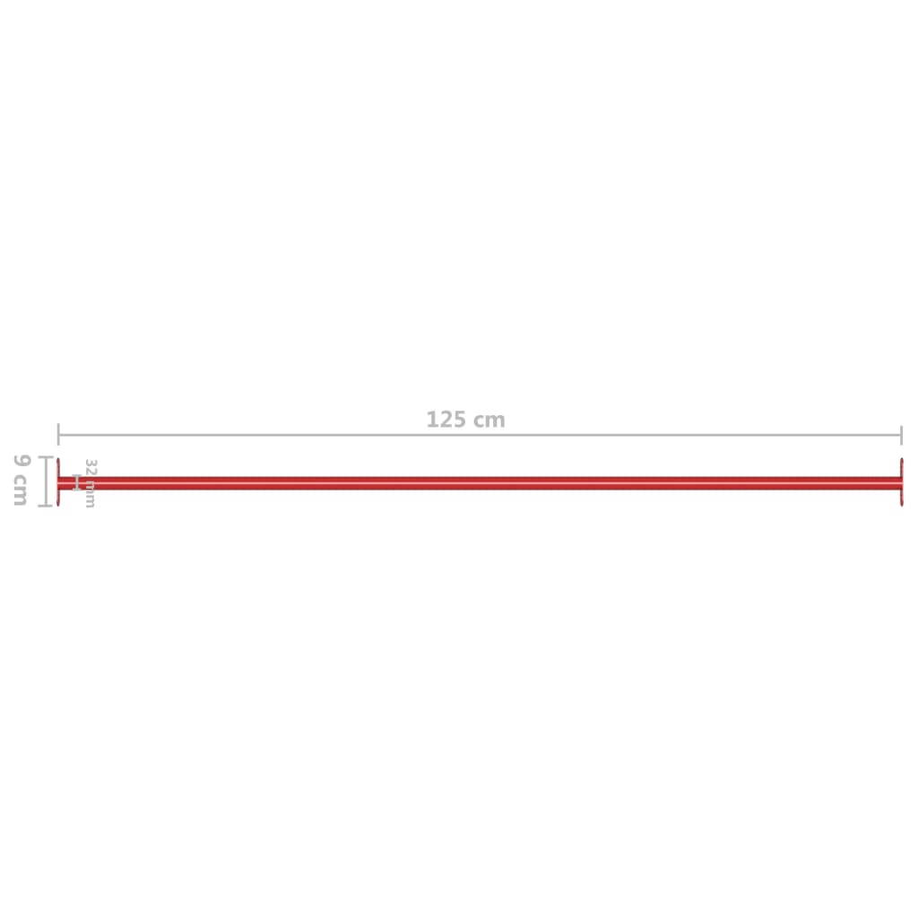 Svingstang 125 cm stål rød