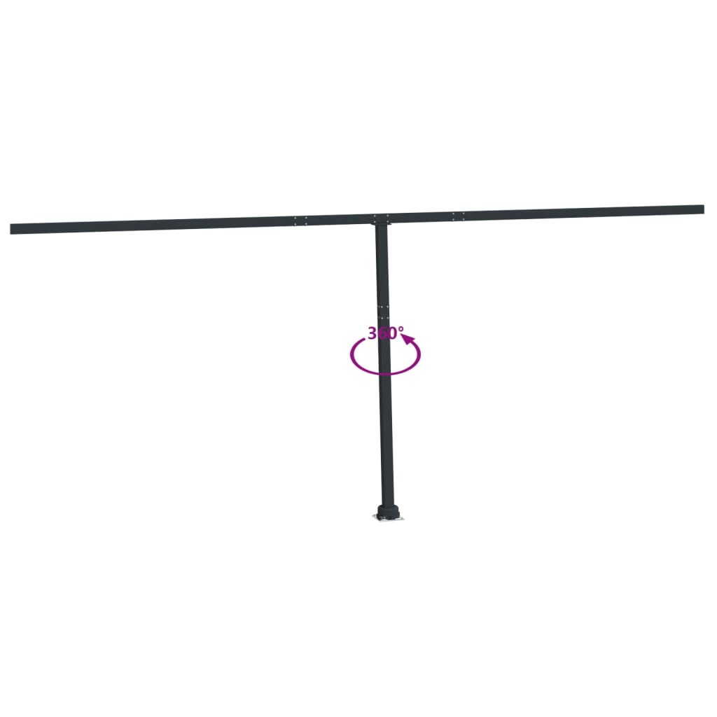 Markisestolpesett antrasitt 600x245 cm jern