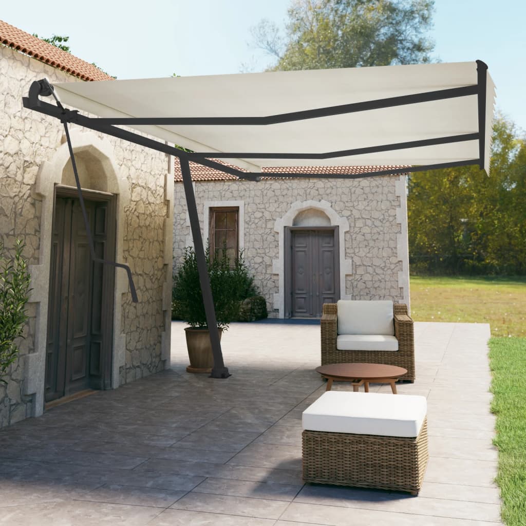 Markisestolpesett antrasitt 600x245 cm jern