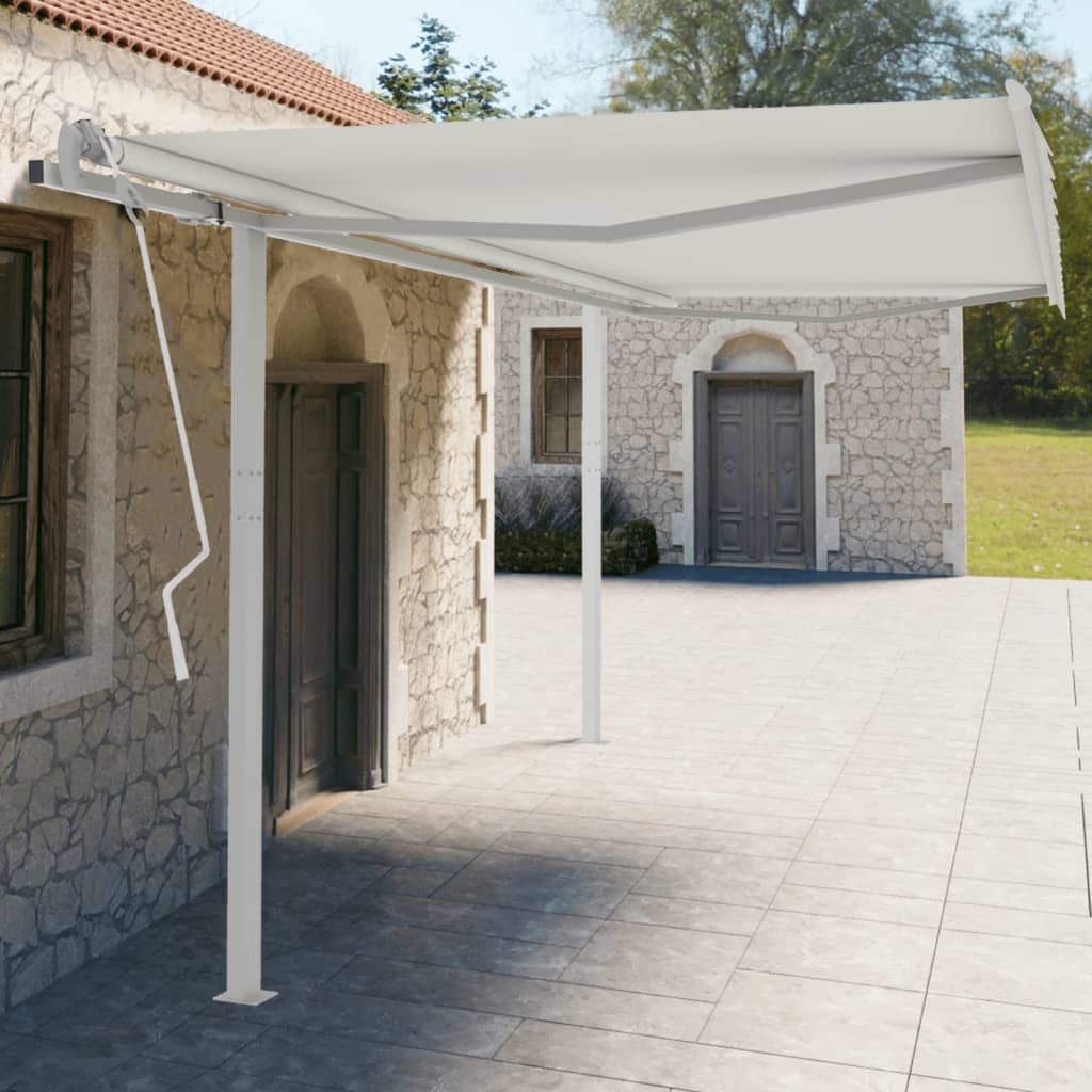 Markisestolpesett hvit 450x245 cm jern