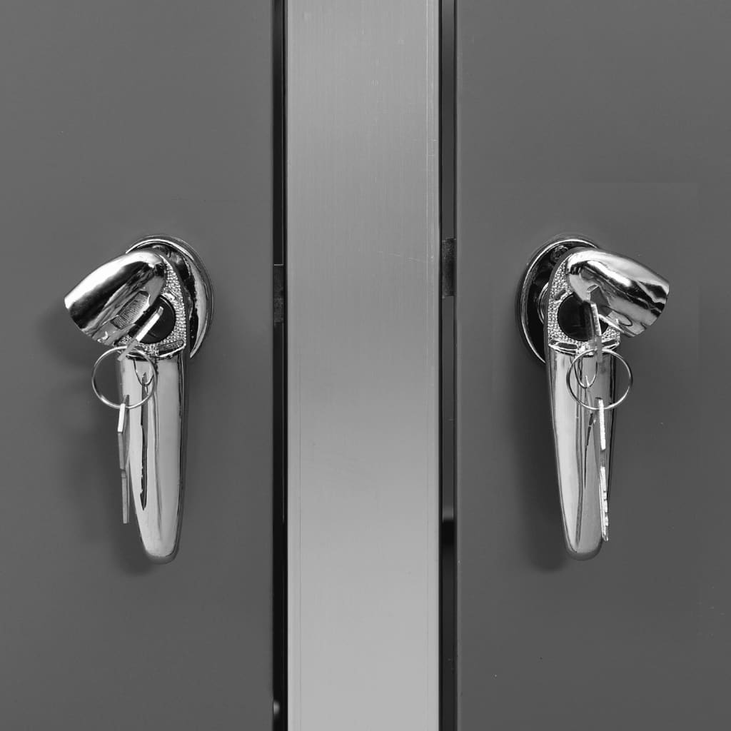 Søppeldunkskur trippelt 207x77,5x112,5 cm rustfritt stål