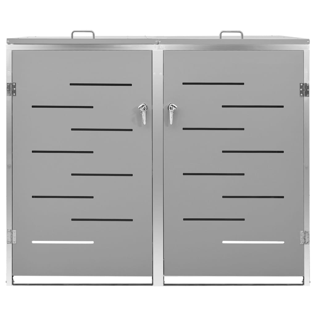 Søppeldunkskur dobbelt 138x77,5x112,5 cm rustfritt stål