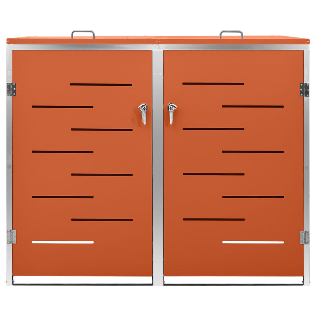 Søppeldunkskur dobbelt 138x77,5x112,5 cm rustfritt stål