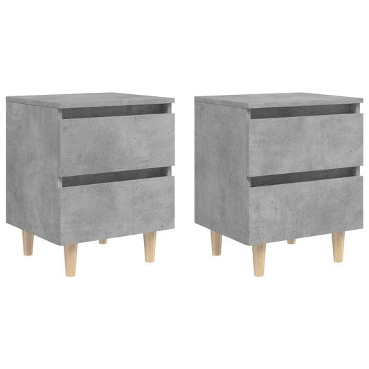 Nattbord & heltre furuben 2 stk betonggrå 40x35x50 cm