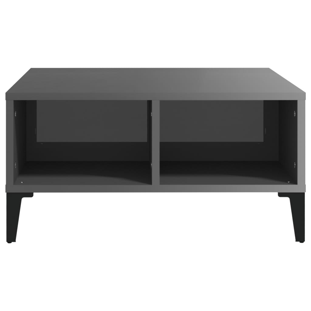 Salongbord høyglans grå 60x60x30 cm konstruert tre
