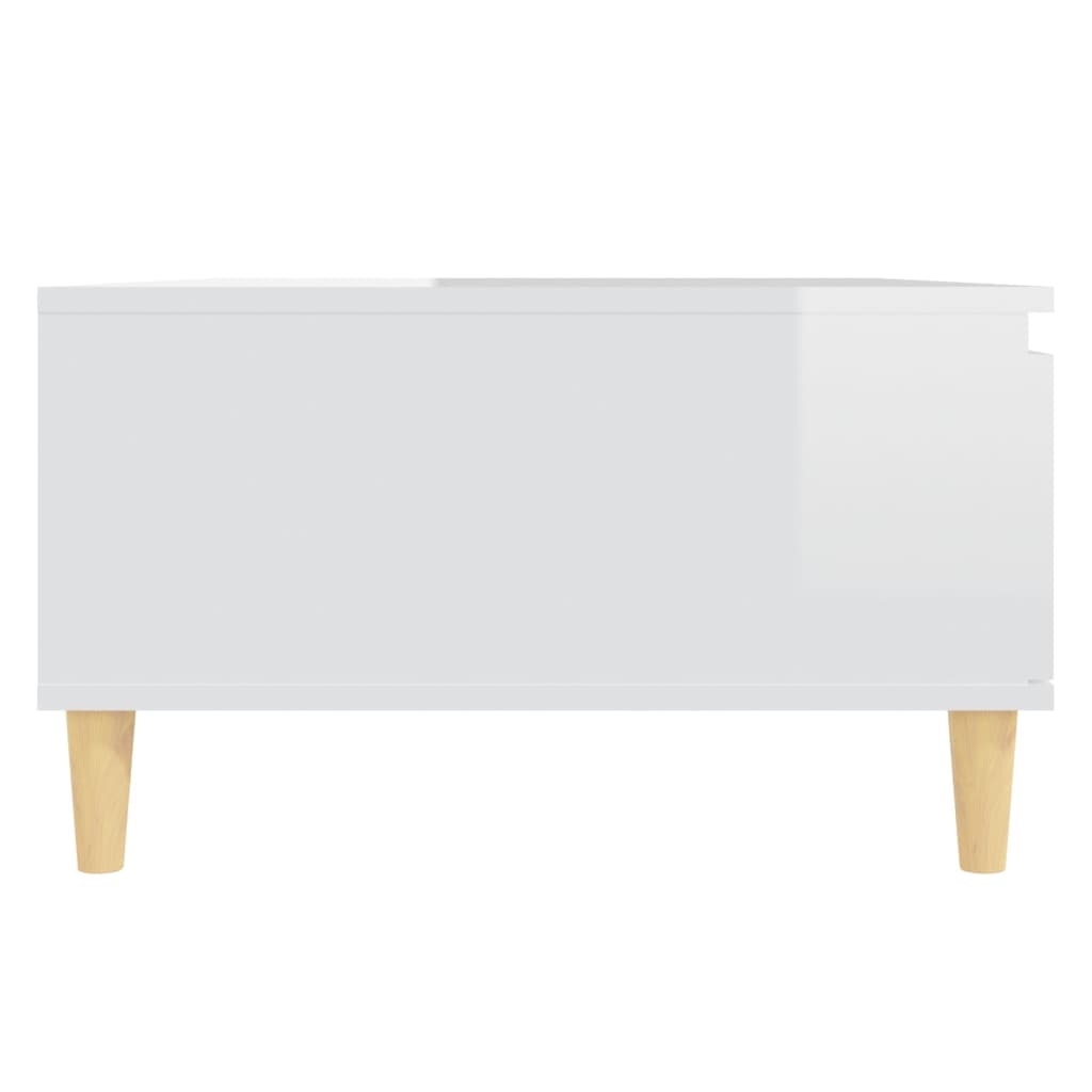 Salongbord høyglans hvit 90x60x35 cm konstruert tre