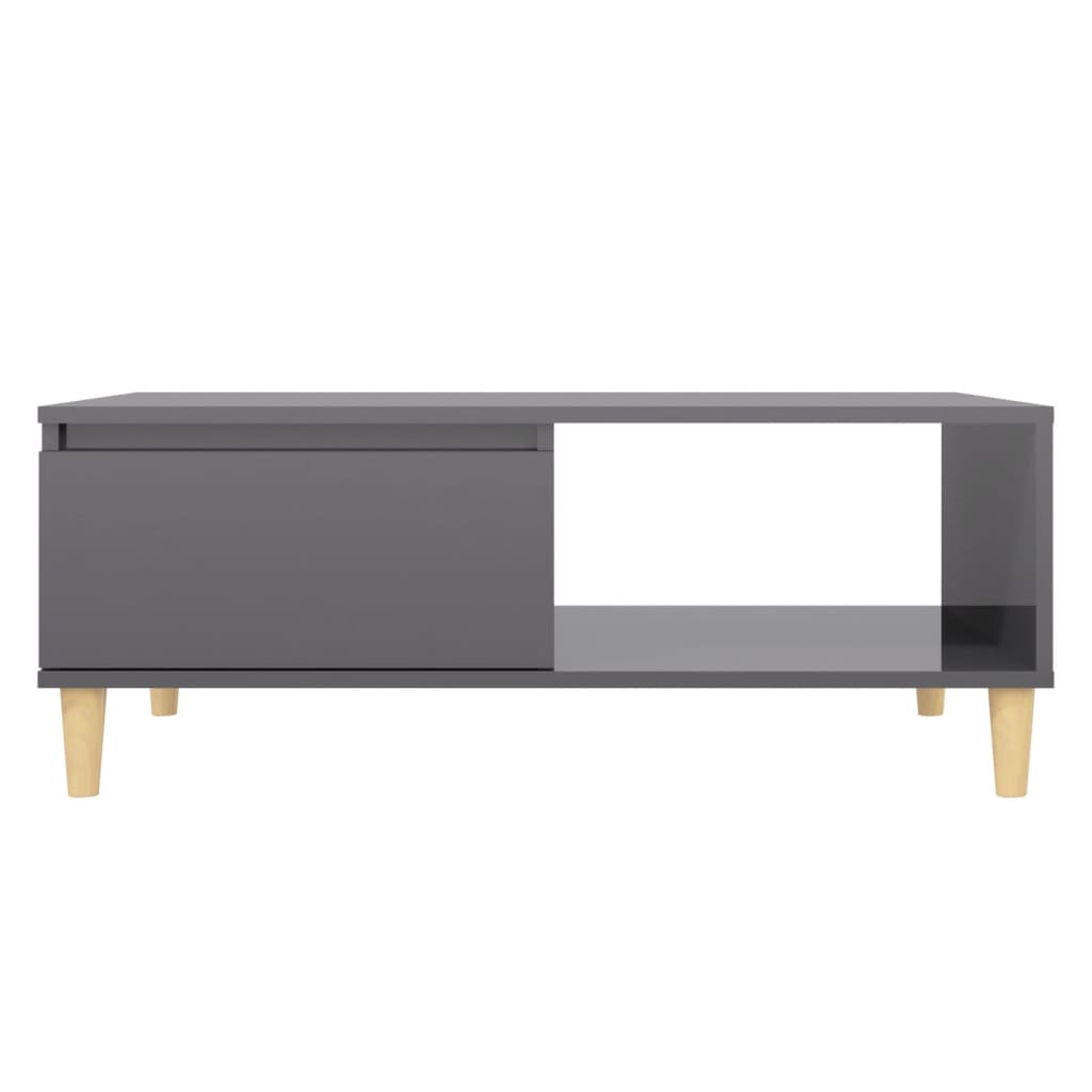 Salongbord høyglans grå 90x60x35 cm konstruert tre