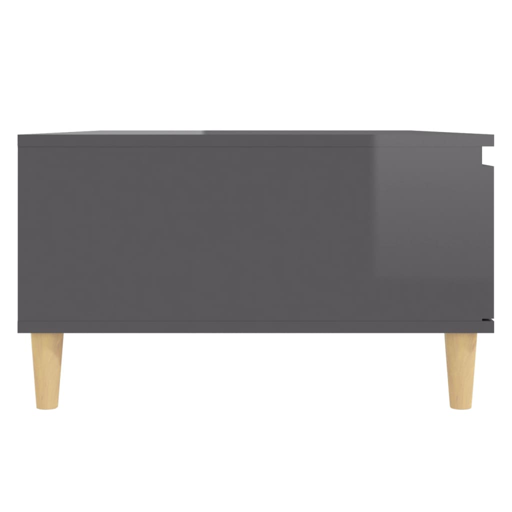 Salongbord høyglans grå 90x60x35 cm konstruert tre