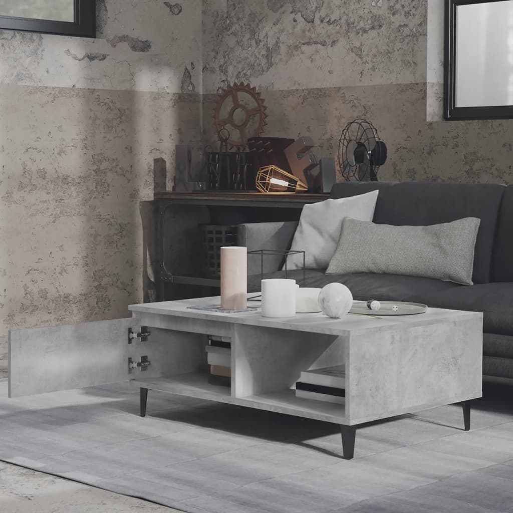 Salongbord betonggrå 90x60x35 cm konstruert tre