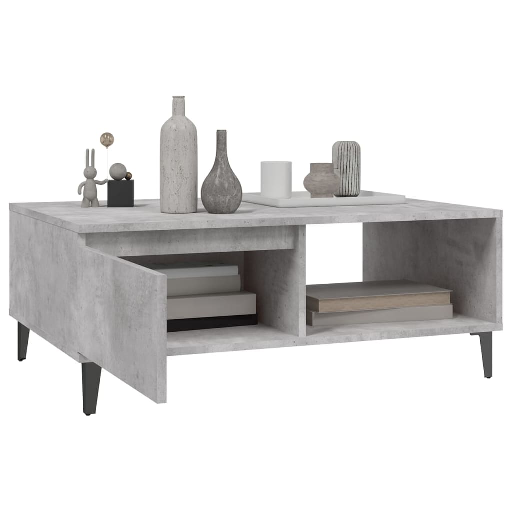Salongbord betonggrå 90x60x35 cm konstruert tre