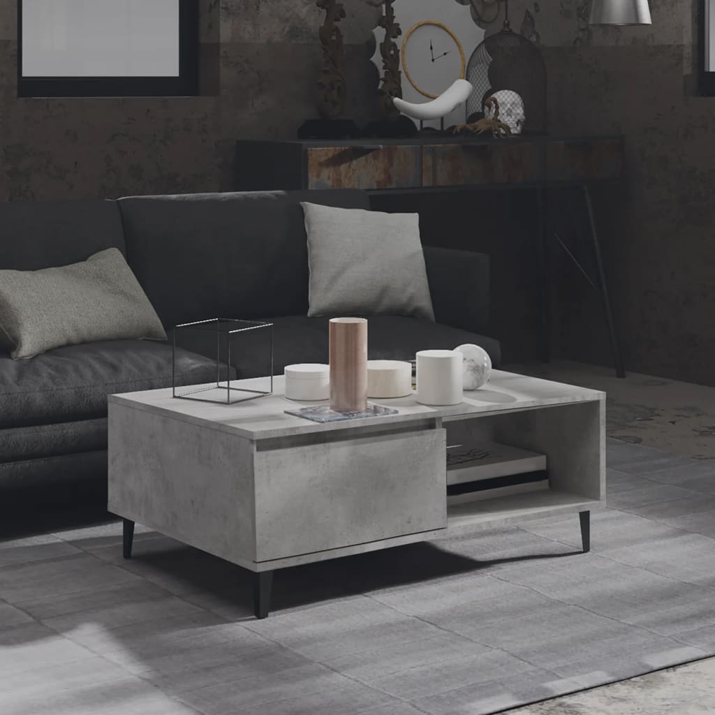 Salongbord betonggrå 90x60x35 cm konstruert tre