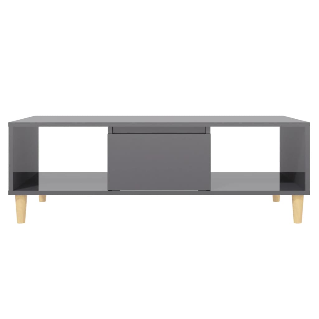 Salongbord høyglans grå 103,5x60x35 cm konstruert tre