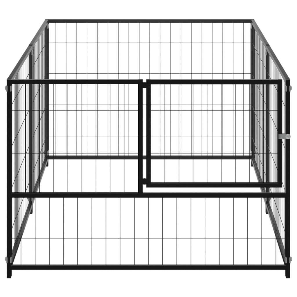 Hundebur svart 200x100x70 cm stål