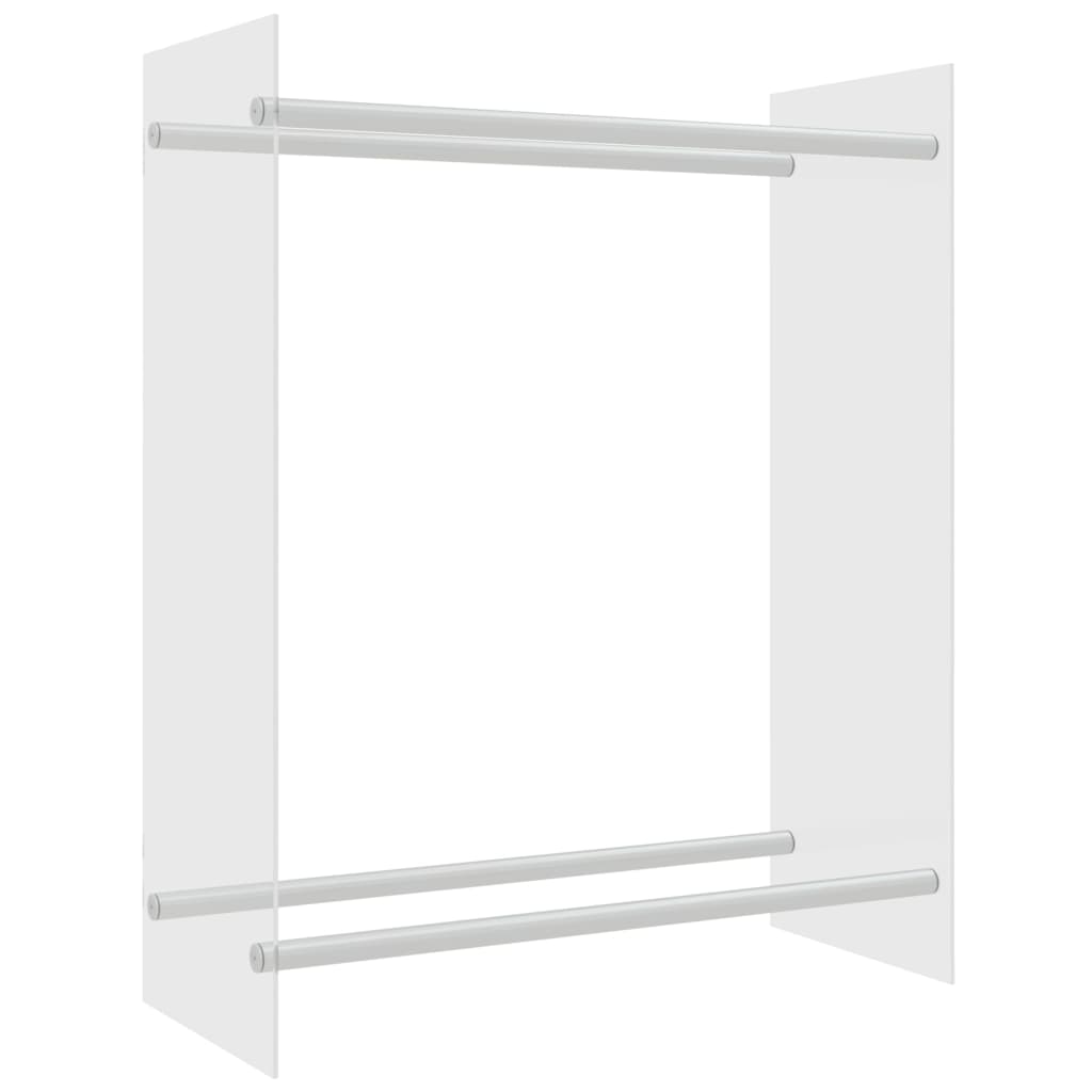 Vedstativ gjennomsiktig 80x35x100 cm herdet glass