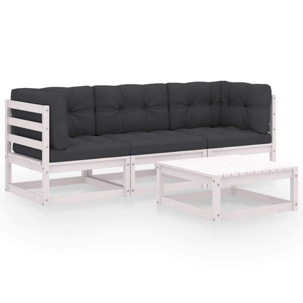 Hagesofagruppe med puter 4 deler heltre furu