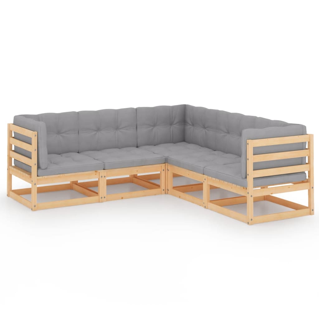 Hagesofagruppe med puter 5 deler heltre furu