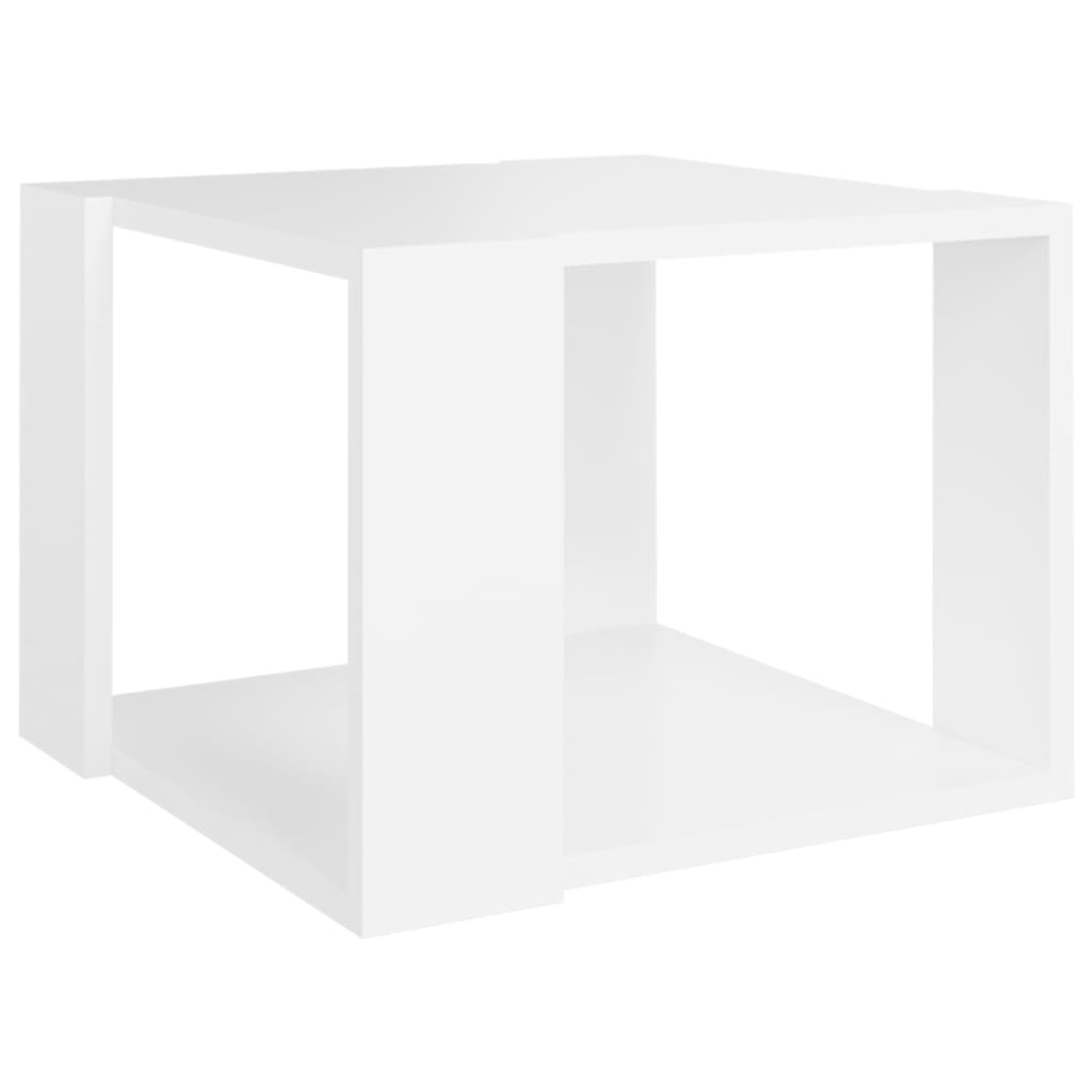 Salongbord hvit 40x40x30 cm konstruert tre