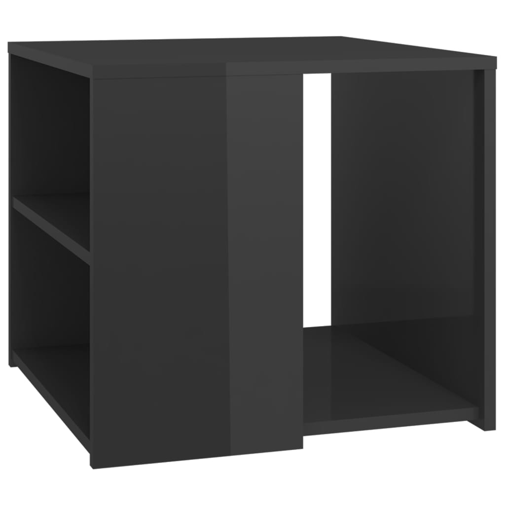 Sidebord høyglans grå 50x50x45 cm konstruert tre