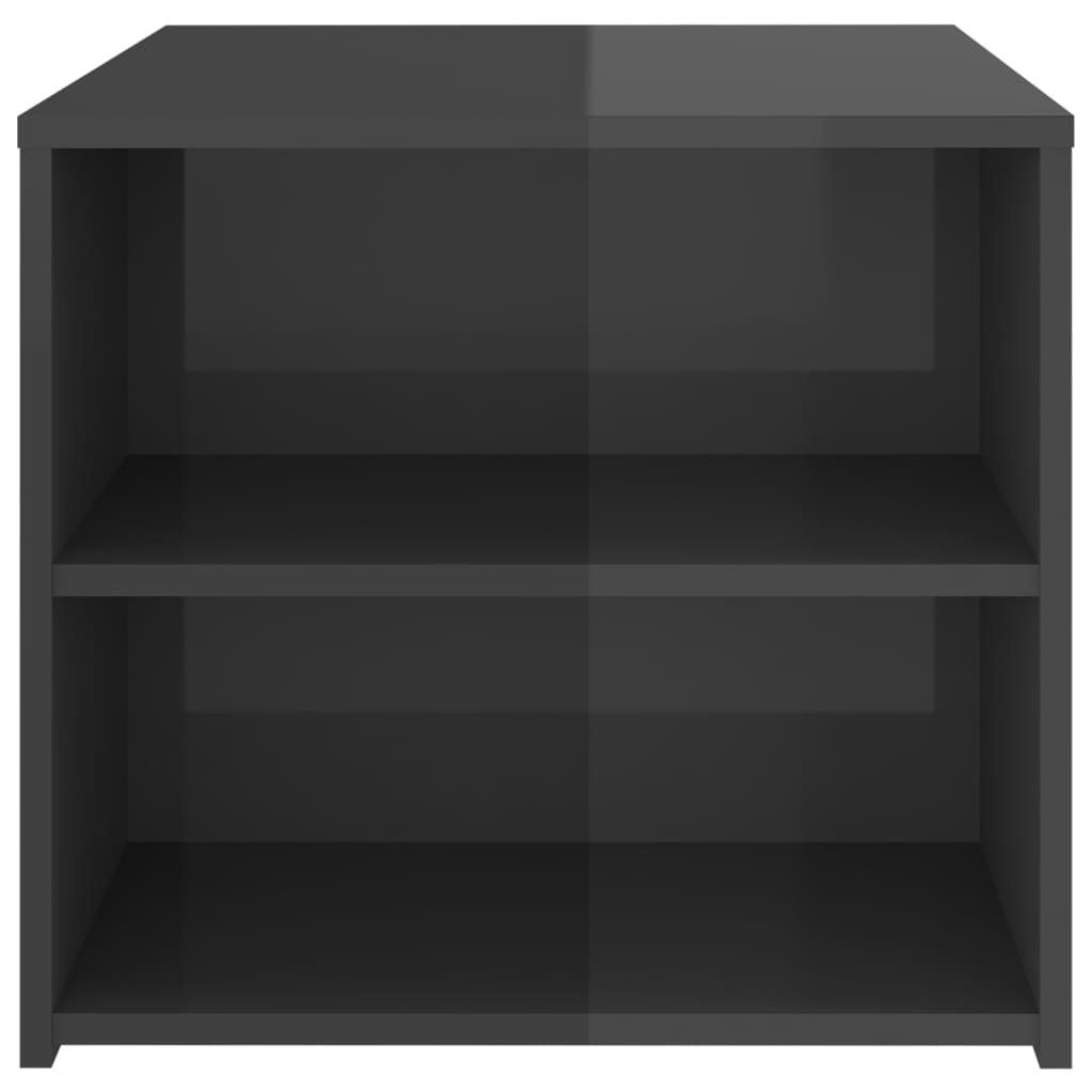 Sidebord høyglans grå 50x50x45 cm konstruert tre