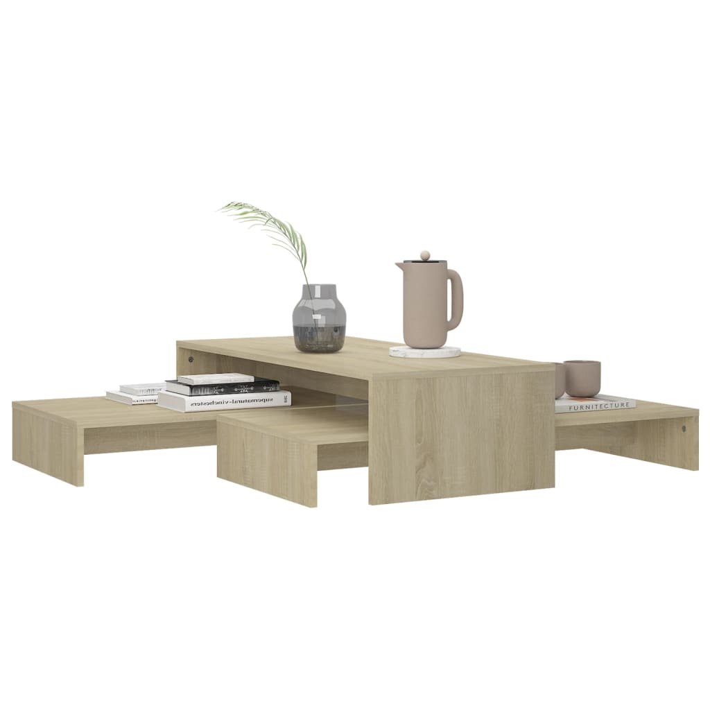 Stablebart bordsett sonoma eik 100x100x26,5 cm konstruert tre