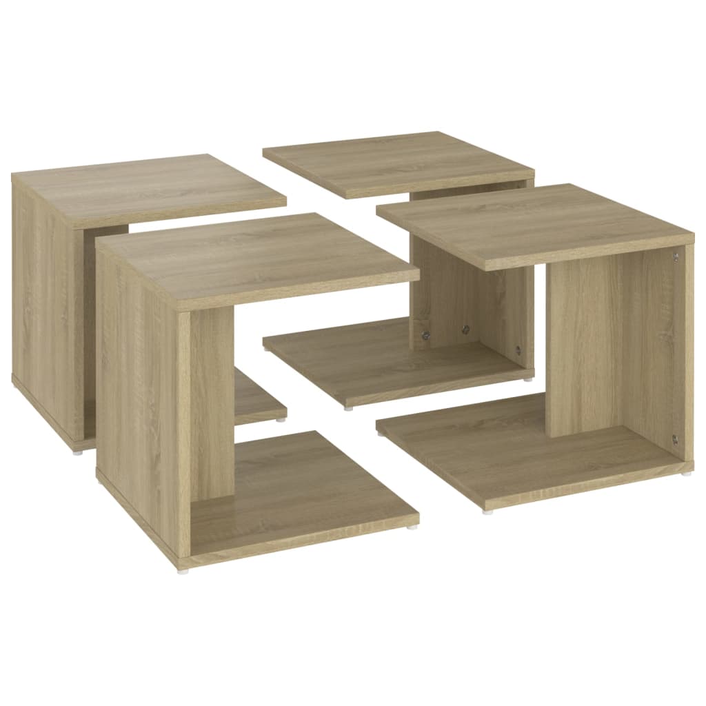 Salongbord 4 stk sonoma eik 33x33x33 cm konstruert tre