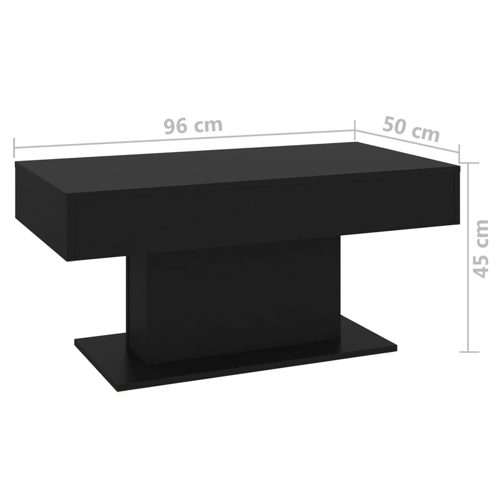 Salongbord svart 96x50x45 cm konstruert tre