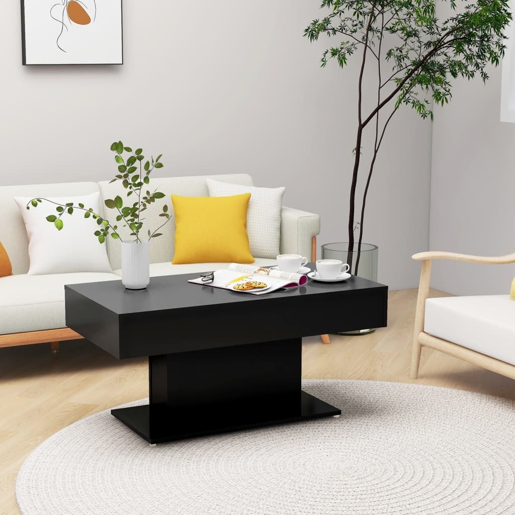 Salongbord svart 96x50x45 cm konstruert tre