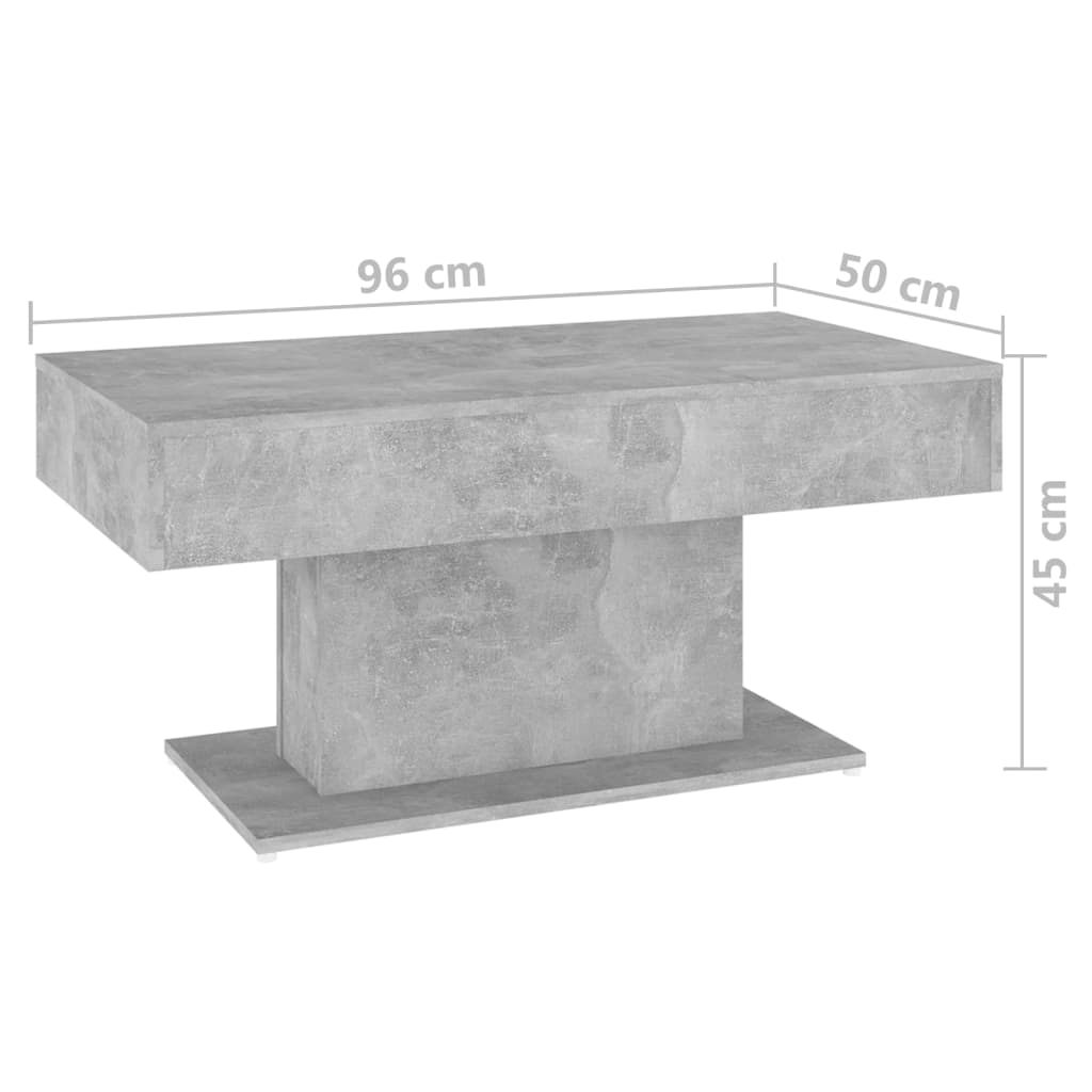 Salongbord betonggrå 96x50x45 cm konstruert tre