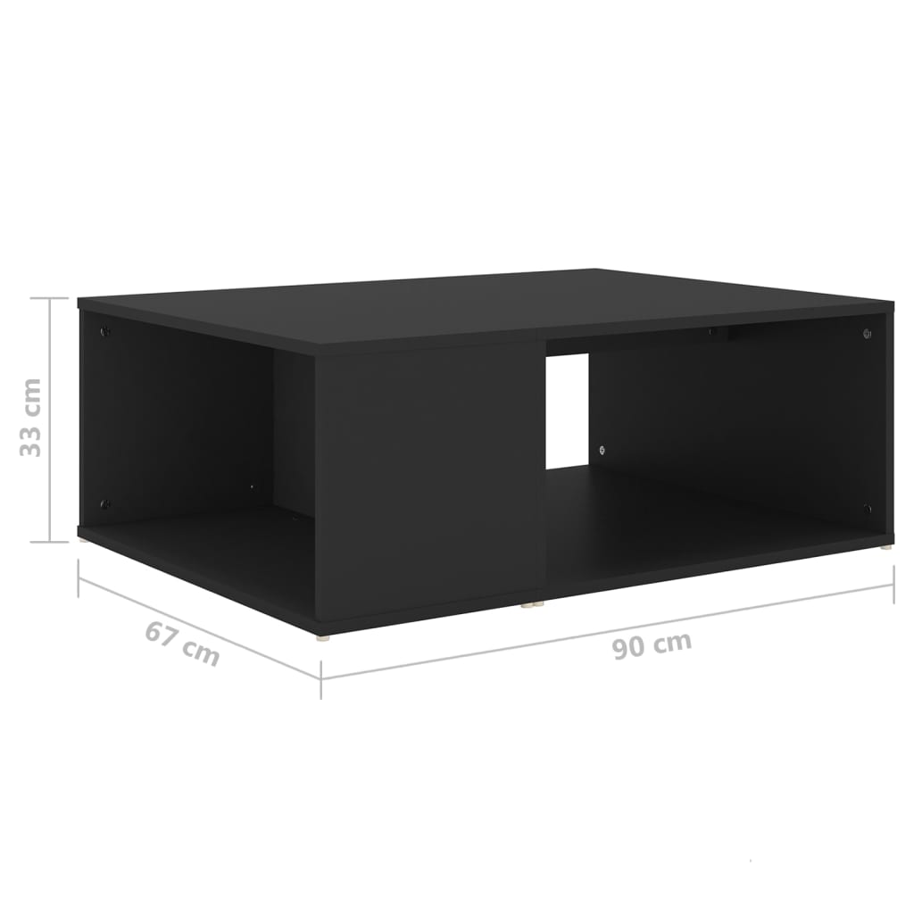 Salongbord svart 90x67x33 cm konstruert tre