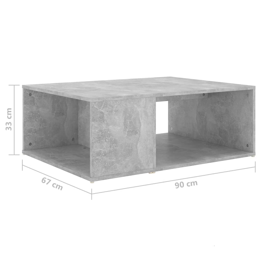 Salongbord betonggrå 90x67x33 cm konstruert tre