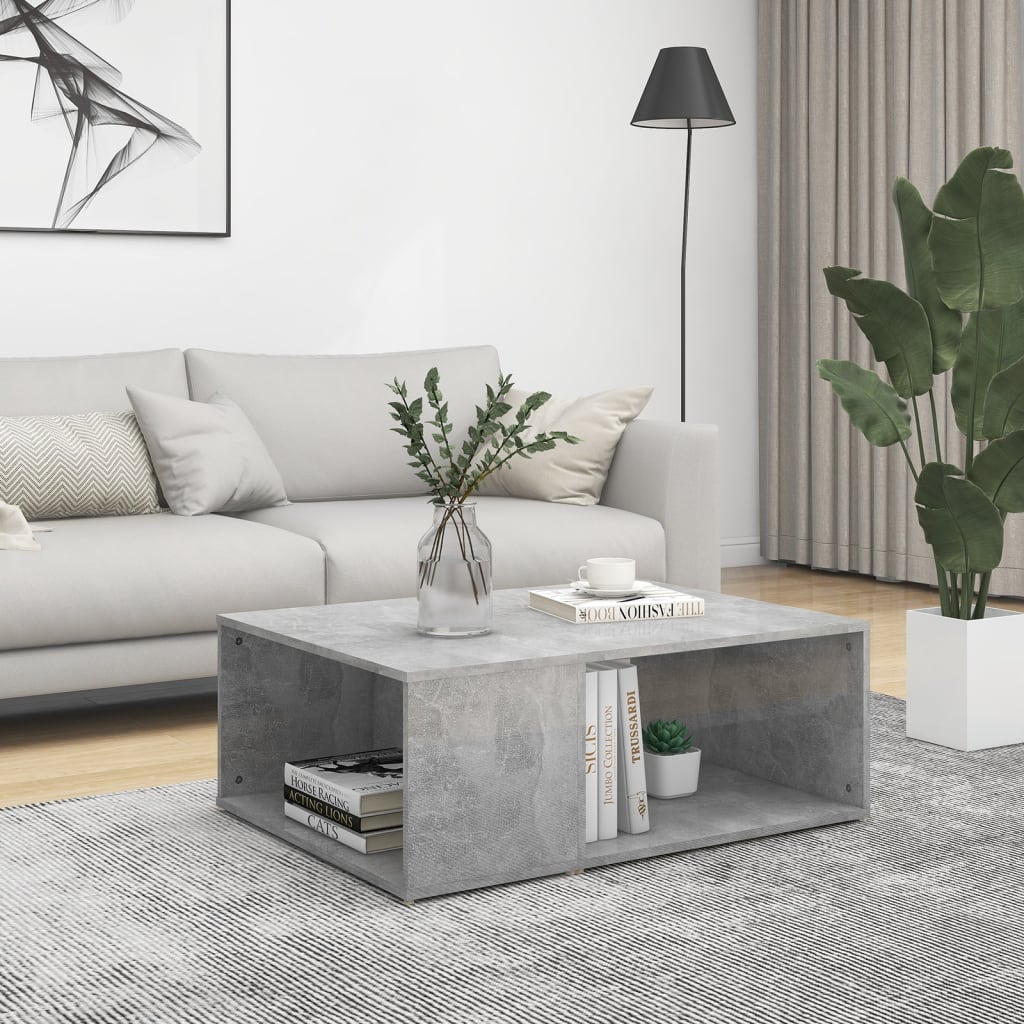 Salongbord betonggrå 90x67x33 cm konstruert tre