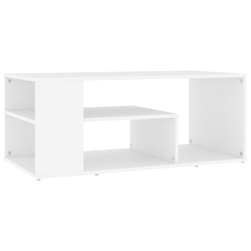 Salongbord hvit 100x50x40 cm konstruert tre