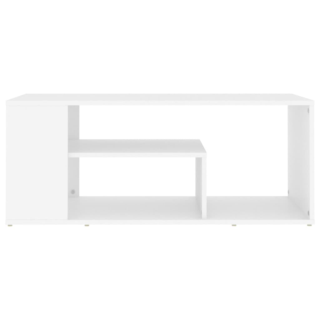 Salongbord hvit 100x50x40 cm konstruert tre