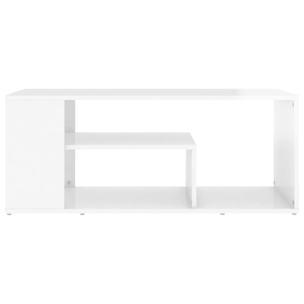 Salongbord høyglans hvit 100x50x40 cm konstruert tre