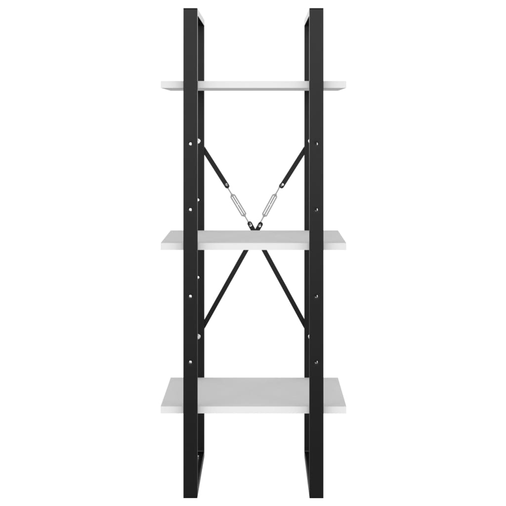 Bokhylle 3 nivåer hvit 40x30x105 cm konstruert tre