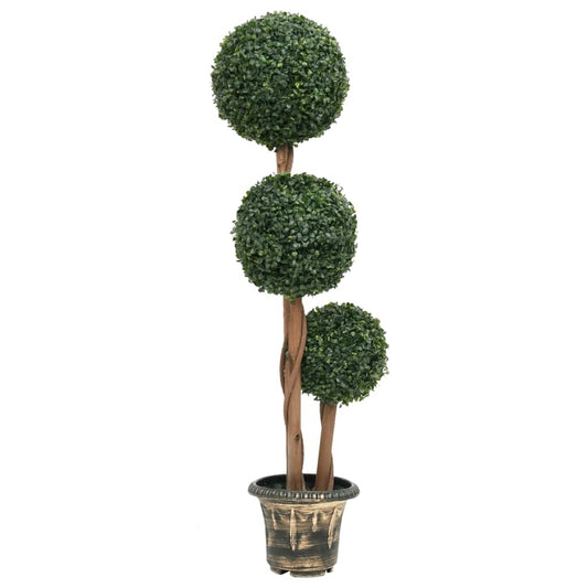 Kunstig buksbomplante med potte ballformet 119 cm grønn