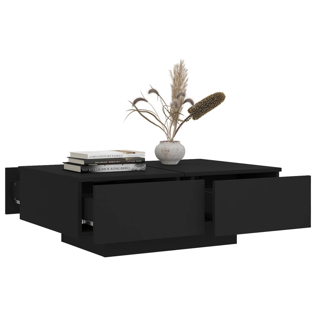 Salongbord svart 90x60x31 cm konstruert tre