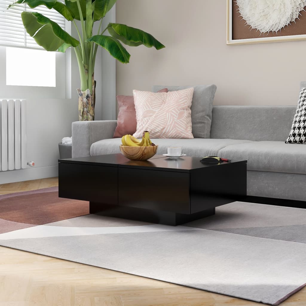 Salongbord svart 90x60x31 cm konstruert tre