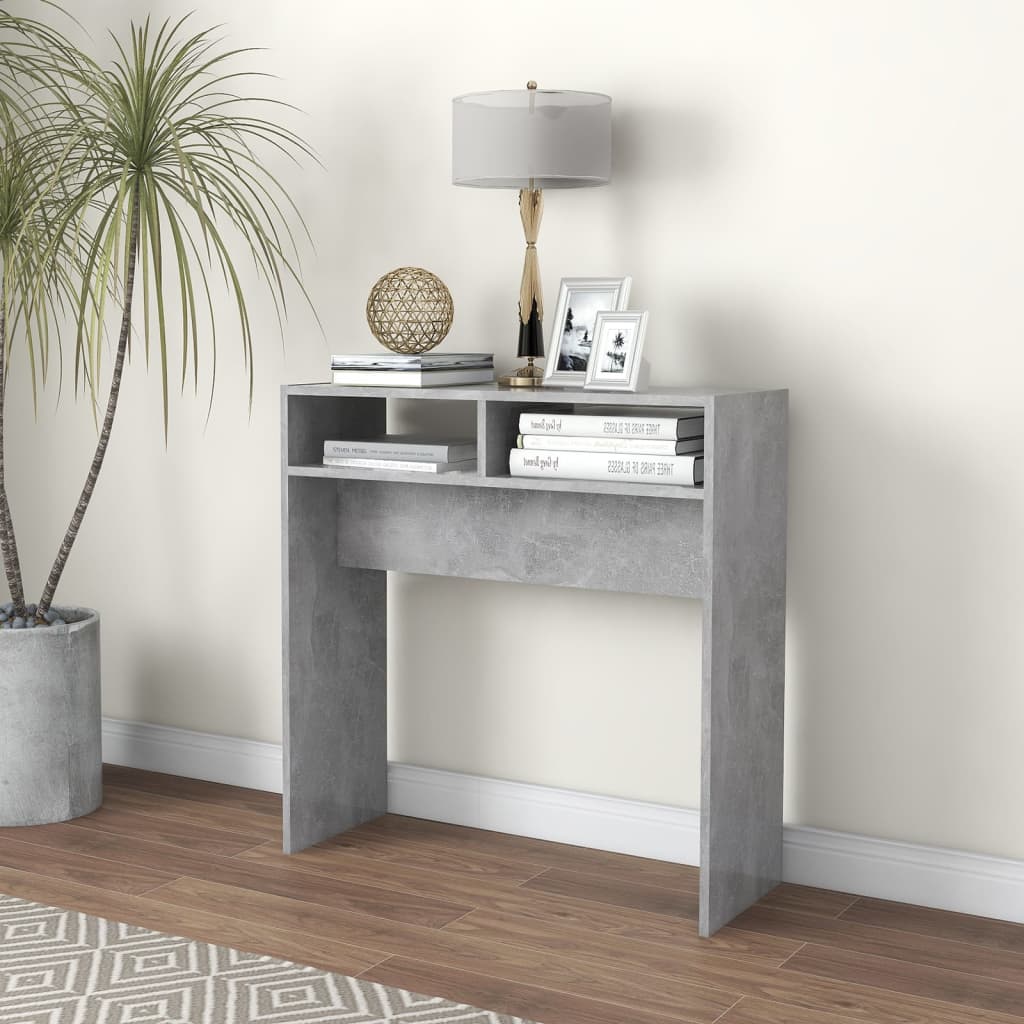 Konsollbord betonggrå 78x30x80 cm konstruert tre
