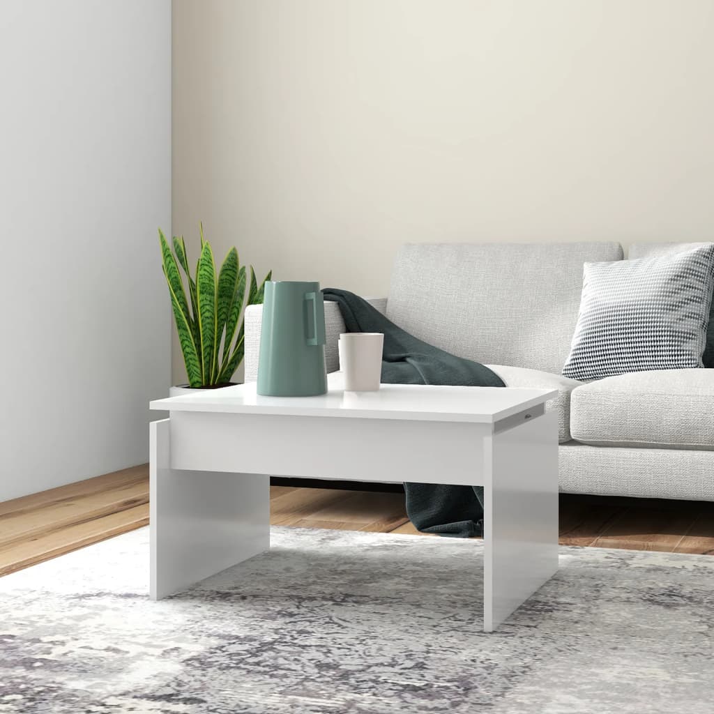Salongbord hvit 68x50x38 cm konstruert tre