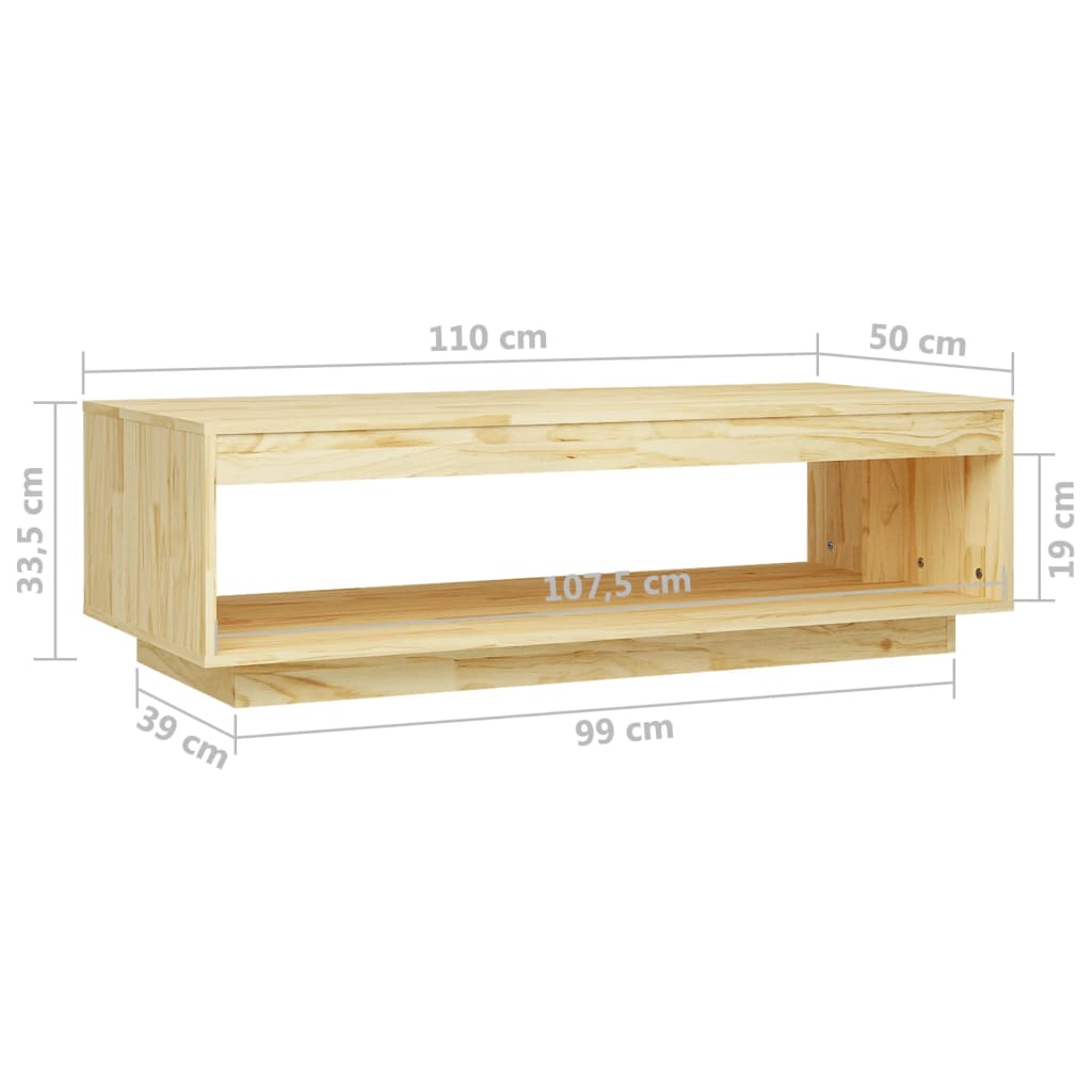 Salongbord 110x50x33,5 cm heltre furu