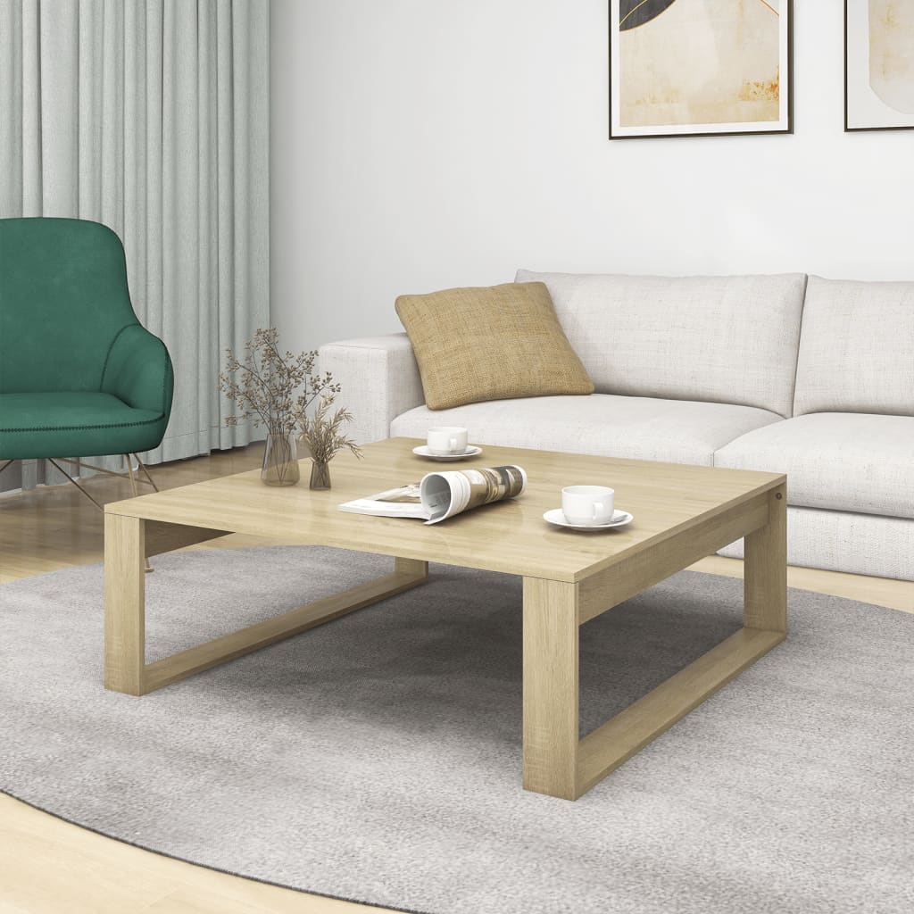 Salongbord sonoma eik 100x100x35 cm konstruert tre